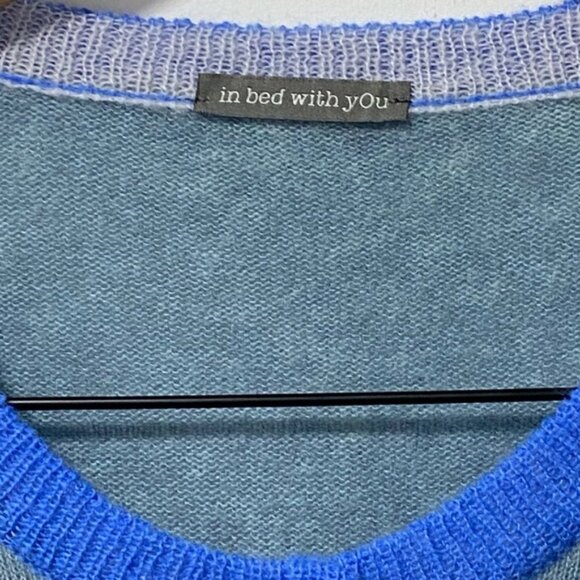 In Bed With You Knit Cardigan Gray & Blue Size S — Alpaca Wool - Made in Italy - Picture 7 of 8